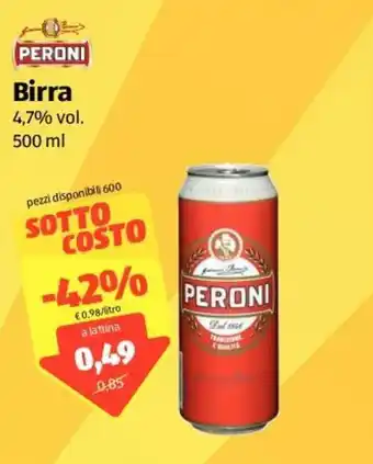 ALDI Peroni Birra 500ml offerta