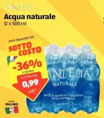 ALDI Santelia Acqua naturale 12x500ml offerta