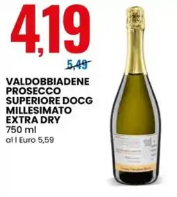 Eurospin Valdobbiadene prosecco superiore docg millesimato extra dry offerta