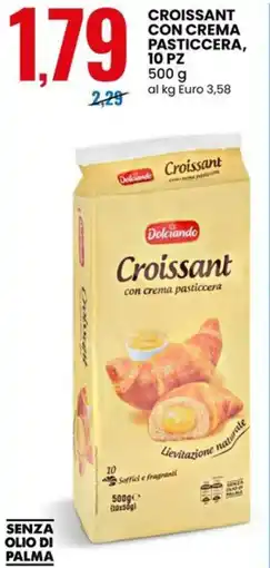 Eurospin Dolciando croissant con crema pasticcera offerta