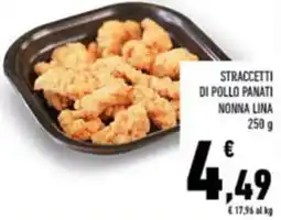 Conad Straccetti di pollo panati nonna lina offerta