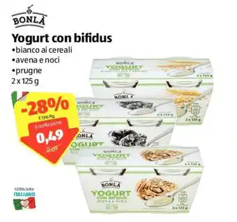 ALDI Bonlà Yogurt con bifidus 2x125g offerta
