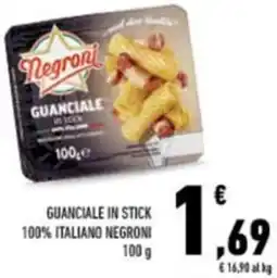 Conad Guanciale in stick 100% italiano NEGRONI offerta