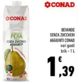 Conad Bevande senza zuccheri aggiunti CONAD offerta