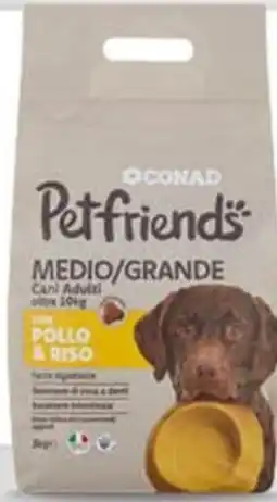Conad Crocchette con pollo & riso cani adulti medio/grande CONAD PETFRIENDS offerta