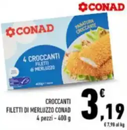 Conad Croccanti filetti di merluzzo CONAD offerta