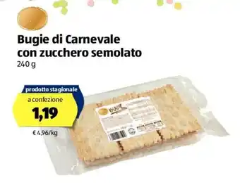 ALDI Bugie di Carnevale con zucchero semolato 240g offerta