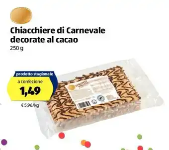 Chiacchiere di Carnevale decorate al cacao 250g
