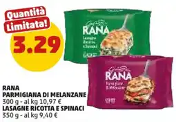PENNY Rana parmigiana di melanzanelasagne ricotta e spinaci offerta