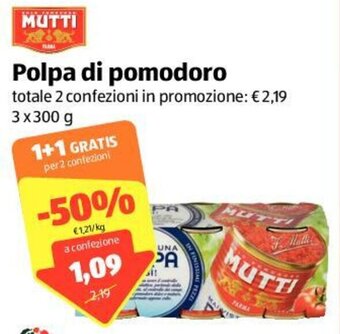 ALDI Mutti Polpa di pomodoro 3x300g offerta