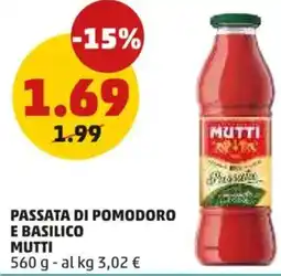 PENNY Passata di pomodoro e basilico MUTTI offerta