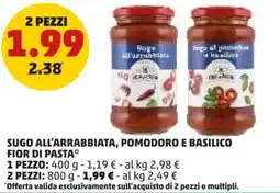 PENNY Sugo all'arrabbiata, pomodoro e basilico FIOR DI PASTA offerta