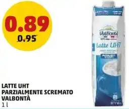 PENNY Latte uht parzialmente scremato VALBONTÀ offerta
