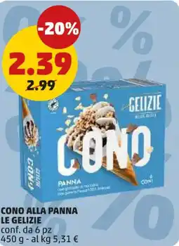 PENNY Cono alla panna LE GELIZIE offerta