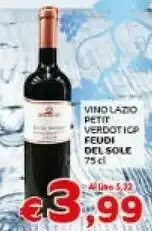 Crai Feudi del sole vino lazio petit verdot iga 750 ml offerta