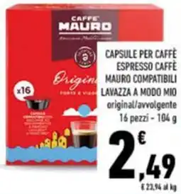 Conad Capsule per caffè espresso caffè mauro compatibili lavazza a modo mio offerta