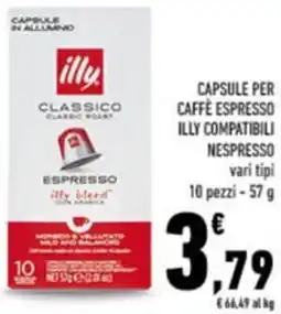 Conad Capsule per caffè espresso illy compatibili nespresso offerta