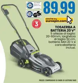 Eurospin Tosaerba a batteria 20 V offerta