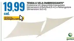 Eurospin Euro garden tenda a vela ombreggiante offerta