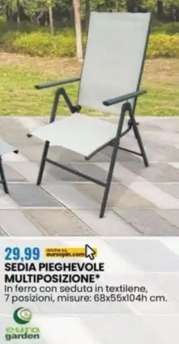 Eurospin Euro garden sedia pieghevole multiposizione offerta