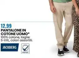 Eurospin Jackberg pantalone in cotone uomo offerta