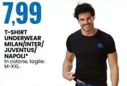 Eurospin T-shirt underwear milan/inter/ juventus/ napoli offerta