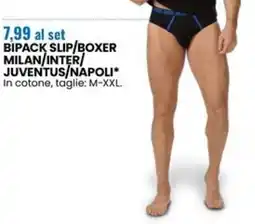 Eurospin Bipack slip/boxer milan/inter/ juventus/napoli offerta