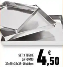 Conad Set 3 teglie da forno offerta