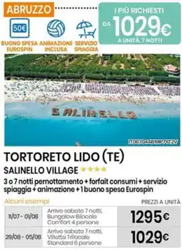 Eurospin Tortoreto lido (te) salinello village offerta