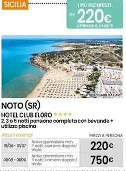Eurospin Noto (sr) hotel club eloro offerta