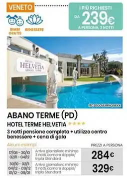 Eurospin Abano terme (pd) hotel terme helvetia✶✶✶✶ offerta
