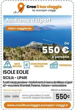 Eurospin Isole eolie sicilia - lipari offerta