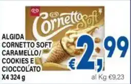 DEM Algida cornetto soft caramello/ cookies e cioccolato x4 offerta