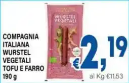 DEM Compagnia italiana wurstel vegetali tofu e farro offerta