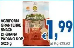 DEM Agriform granterre snack di grana padano dop offerta