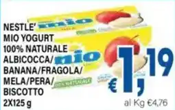 DEM Nestle' mio yogurt 100% naturale albicocca/ banana/fragola/ mela/pera/naturale biscotto offerta