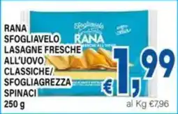 DEM Rana sfogliavelo rana lasagne fresche all'uovo classiche/ sfogliagrezza spinaci offerta