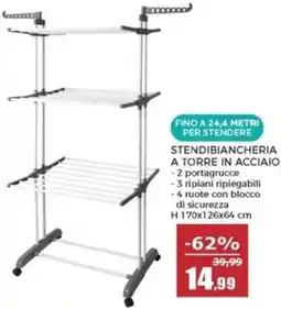Happy Casa Stendibiancheria a torre in acciaio offerta