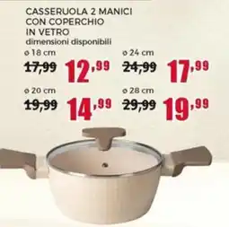 Happy Casa Casseruola 2 manici con coperchio in vetro ø 18 cm offerta