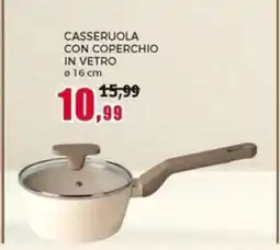 Happy Casa Casseruola con coperchio in vetro ø16 cm offerta