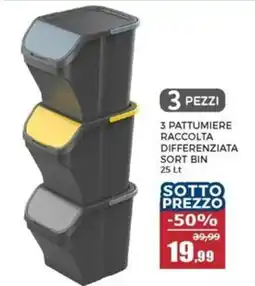 Happy Casa 3 pattumiere raccolta differenziata sort bin offerta