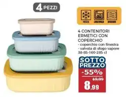 Happy Casa 4 contenitori ermetici con coperchio offerta