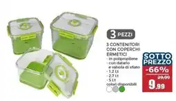 Happy Casa 3 contenitori con coperchi ermetici offerta