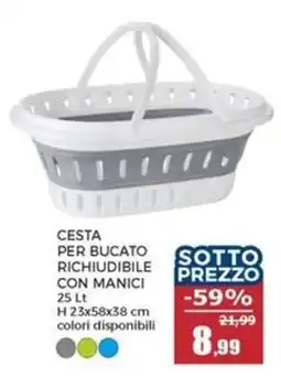 Happy Casa Cesta per bucato richiudibile con manici offerta