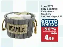 Happy Casa 4 lavette con cestino offerta