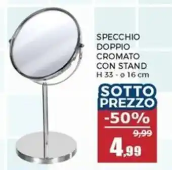 Happy Casa Specchio doppio cromato con stand offerta