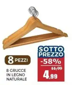 Happy Casa 8 grucce in legno naturale offerta