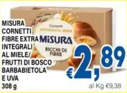 DEM Misura cornetti fibre extra integrali al miele/ frutti di bosco barbabietola e uva offerta
