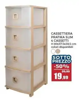 Happy Casa Cassettiera pratika slim 4 cassetti offerta