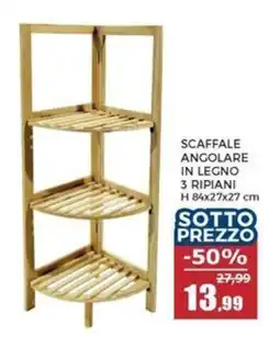 Happy Casa Scaffale angolare in legno 3 ripiani offerta